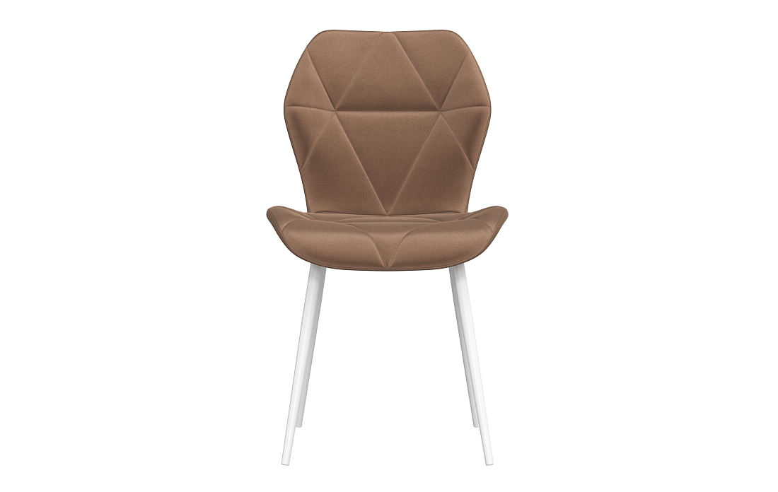 Дора К / стул велюр конфетти корица/Цвет металл белый